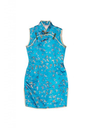 GoodOrient Women's Butterfly Silk Brocade Chinese Mini Dress/Party Dress/Customized Service For Free