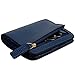 YALUXE Women's RFID Blocking Small Compact Leather Wallet Ladies Mini Purse with ID Window Blue RFID