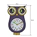 Lily's Home Pendulum Owl Clock with Revolving Eyes and Swinging Tail, Wonderful and Colorful Addition to Owl Themed Bedroom Décor, Purple (13