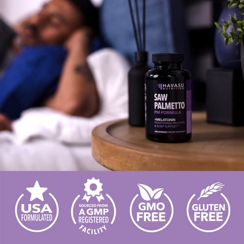Saw Palmetto with Melatonin for Sleep & Prostate Supplement Saw
