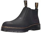 Dr. Martens Men's Rivet Steel Toe Chelsea Boot,Black Pitstop Leather,UK 8 M