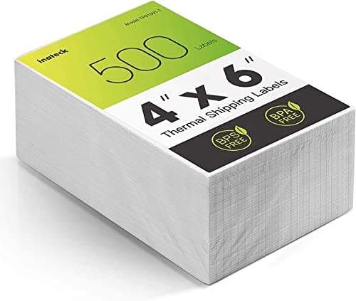 Inateck Thermal Shipping Label, 4 x 6 inches (100 mm x 150 mm), Waterproof, BPA/BPS Free, Box of 500
