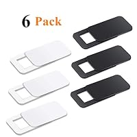 Webcam Cover, 0.027 inch Ultra-Thin Laptop Webcam Cover Slider Camera Cover for MacBook Pro, Laptop, Mac, PC, Surfase Pro, Protecting Your Digital Life (3 White +3 Black)