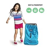 Glogex Durable Car Seat Travel Bag, Airport Gate Check, Easy-to-Carry, Backpack-Styled Shoulder Straps | Water-Resistant Ultra-Durable Polyester (Bright Blue)
