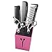 OLizee® Professional Acylic Salon Scissors Holder Box Hairdressing Combs Clips Organizer Rack for Hair Stylist(Pink)