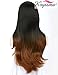K'ryssma Ombre Brown Long Straight Synthetic Hair Machine Made Wigs 22inches Two Tone Black To Brown Natural Straight None Lace Wig Beautiful Looking Women's Full Wigs Heat Resistant