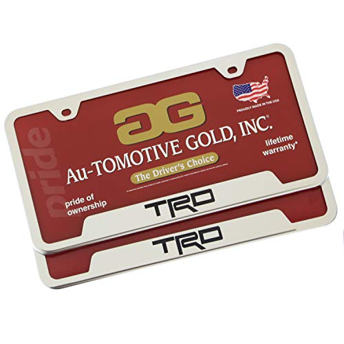 Au-tomotive Gold, Inc. - Toyota TRD Notched Chrome Stainless Steel License Plate Frames - Pair - 2 Frames
