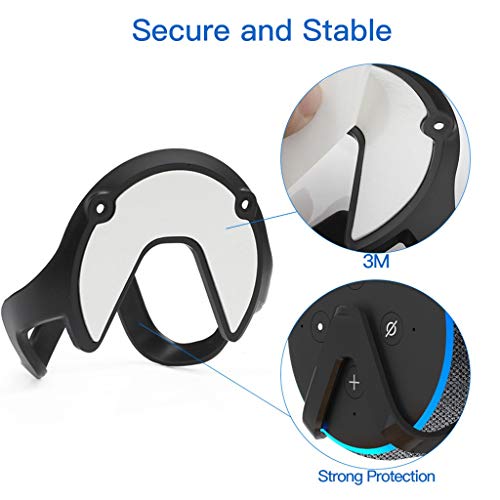 Staron Pro Outlet Hanger Stand Wall Mount Holder for Echo Dot 3rd Generation, A Space-Saving Solution for Smart Home Speakers, Clever Dot Accessories with Cord Arrangement Hide Messy Wires (Black)