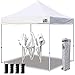 Eurmax 10'x10' Ez Pop Up Canopy Tent Commercial Canopies with Heavy Duty Roller Bag,Bonus 4 Canopy Sand Bags (White)