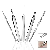 Blackhead Remover Kit Pimple Comedone Acne Extractor Removal Tool-Treatment for Blemish,Whitehead Popping,Zit Removing for Risk Free Nose Face Skin with Metal Case,Surgical Grade