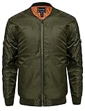SBW Men's Classic Basic Style Zip up Bomber Jacket With Zipper Details