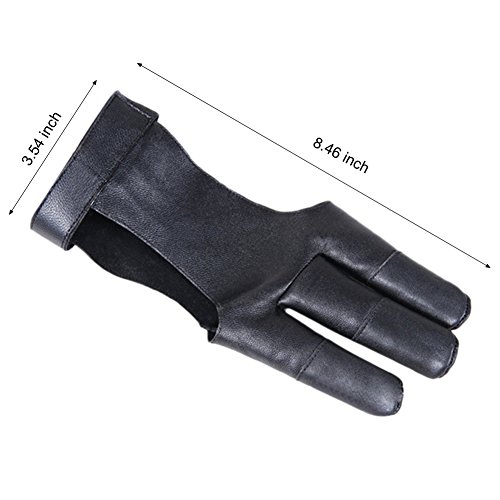 image for CyberDyer Elastic Leather Archery Three Finger Protective Glove For Re
