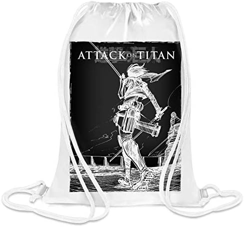 Attack On Titan Wall Custom Printed Drawstring Sack | 100% Soft Polyester| 5 Liter Capacity| Adjustable String Closure| The Stylish Bag For Every Day Use| Custom Bags By Freestyle Designs