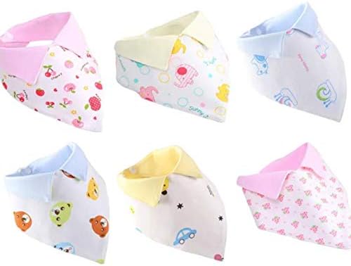 Innoo Tech Baby Bandana Drool Bibs (6-Pack) Absorbent Organic Cotton Bibs for Boys and Girls, Colorful Unisex Designs, Ultra Soft & Adjustable, Available on Both Sides