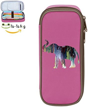 Fymanlu Elephant Art Big Capacity Pencil Case Bag Portable Stylish Nylon Pen Cases