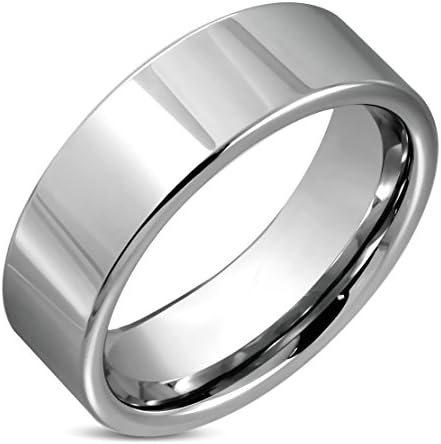 Tungsten Carbide High Polish Comfort Fit Flat Band Rin