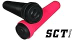 SCT USA Standard Scooter Bar Grips High Rebound Rubber Bar Ends (Pink/Black)