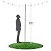 Holiday Styling String Light Poles for Outdoors (1 x 9ft) Push Down Middle to Stay Strong Straight and Sturdy with LED Hanging Solar Bulbs for House Garden Cafe Wedding Party