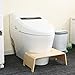 Toilet Stool, Wood Squatting Toilet Stool Bathroom Step Stool Household Anti-Skid Heightened Thickened for Adult Pregnant Elder Toddler Children, 6.3 Inch Height