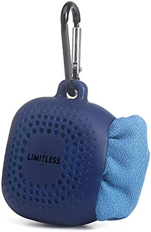 LIMITLESS Travel Towel With Silicone Travel Case-FREE Bonus BPA Free Silicone Straw! Fast Drying Absorbent Microfiber Towel for Backpacking, Hiking, Camping, Fitness/Gym, Yoga, Sports (Night Sky Blue)