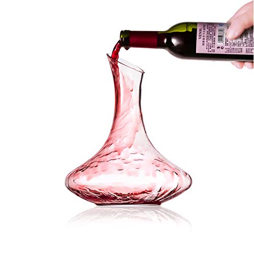 SJ Wine Decanter - 1800ml Hand Blown Lead-free Crystal Glass, Red Wine Carafe, Wine Gift, Wine Accessories