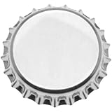 Bottle Cap Co 100-Piece Crown Bottle Caps, Shiny Silver Linerless