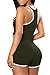 Selowin Girls Sleeveless Tank Top Solid Short Romper Jumpsuit with Drawstring Army Green M