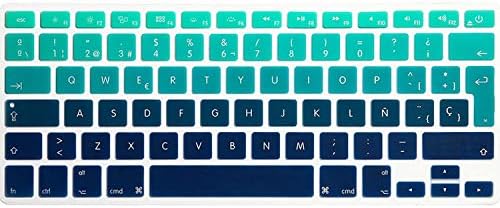 Gradient Rainbow Spanish Uk Eu Silicone Keyboard Cover Skin Protector for Apple Macbook Pro Air 13 15 17 Retina 13inch 15inch 17inch,Gradient Green