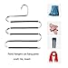 Space Saving Pants Hangers - 4 Pack S-Type Non-Slip Scarf Hangers for Jeans & Pants