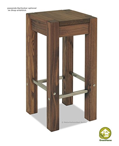 Naturholzmöbel Seidel Hochtisch 90x50cm Rio Bonito Farbton Cognac braun Pinie Massivholz Tisch Bartisch Bistrotisch… – Bild 7