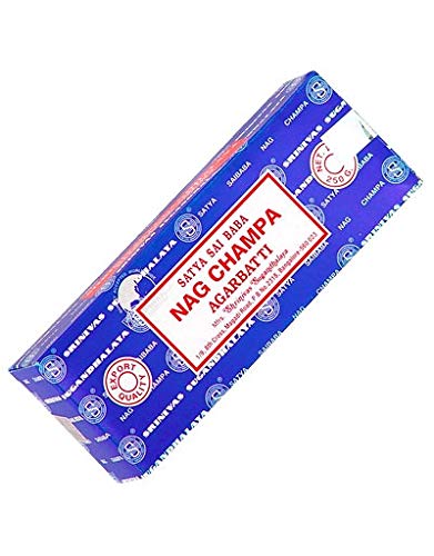 Satya Sai Baba Nag Champa Agarbatti Incense Sticks Box 250gms Hand Rolled Agarbatti Fine Quality Incense Sticks for Purification, Relaxation, Positivity, Yoga, Meditation