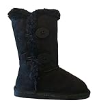 NEW Babys Girls Infant Kids Toddler Flat Winter Fur Boots Pom Pom Shoes Sz 2-8