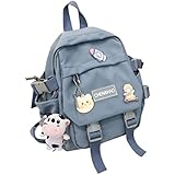 XXSM Kawaii Rucksack Mit Süßen Ansteckern - Cute Schulrucksack Für Mädchen & Frauen