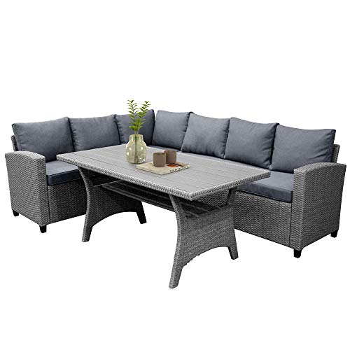 LZ LEISURE ZONE Patio Furniture Sets, Outdoor Patio Dining Table Set