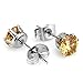 Charisma 8mm Stainless Steel Cubic Zirconia Crystal Round Stud Earrings Set 8 Pairs Assorted Color, Gift for Girls Women