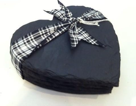 Just Slate Heart Coasters Set of 4 Slate Coasters