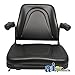 T500BL Seat, Universal w/Slide Track & Flip-Up Armrests, Black Vinyl Fits:Bobcat
