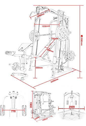 Marcy Home Gym Smith Machine with Multi Press Weight Bench - Black, One Size