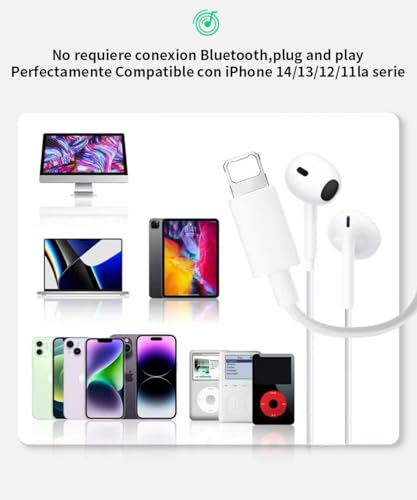 Earphones for iPhone,Headphones Cable with Noise Isolating Support | Call Volume Control, Compatible with iPhone 11/12/13/14/X/XS/XR/8/7 Plus,Supports All iOS System