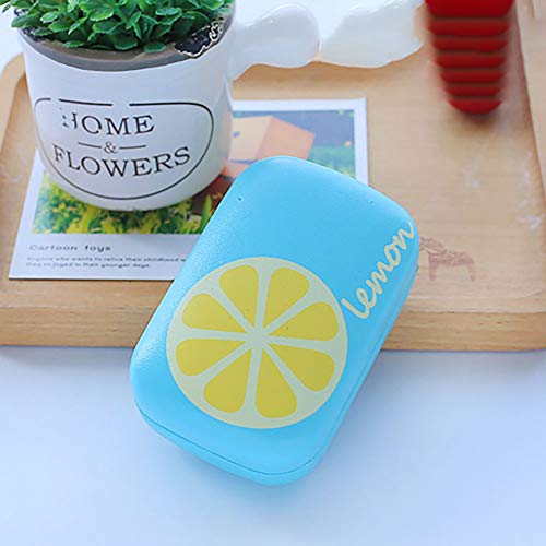 Contact Lens Box Cute Fruit Plastic Contact Lens Mate Box Portable Contact Lens Case Eye Care Kit (Lemon) 1PC. - Thumbnail 3