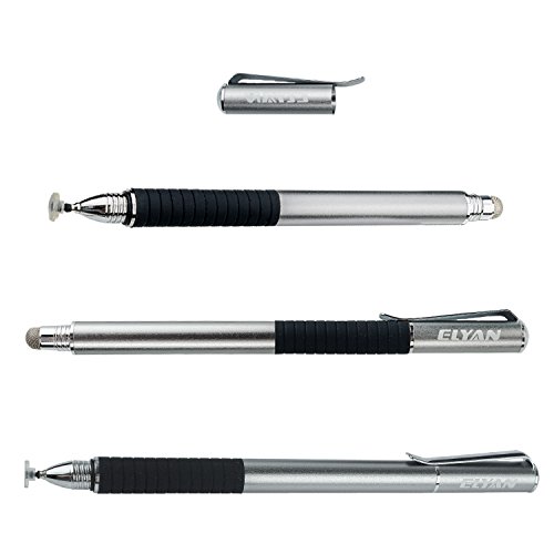 ELYAN Capacitive Stylus Pen,Disc Tip & Fiber Tip 2in1 Series, High Sensitivity & Precision styli Pens, Universal for Tablet and Touch Screens Devices (Space Grey)