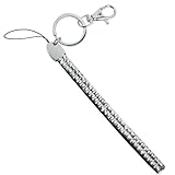 Leegoal Rhinestone Crystal Bling Wrist Strap Key Chain (Silver)