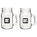 Mr. & Mrs. Mason Jars - Glass Drinking Glass Set With Gift Box - For Couples - Engagement, Wedding, Anniversary, House Warming, Hostess Gift, 16 ounce