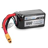 HOBBYTIGER LiPo Battery 4S 1350mAh 100C 14.8V with XT60 Plug for FPV Racing Drone