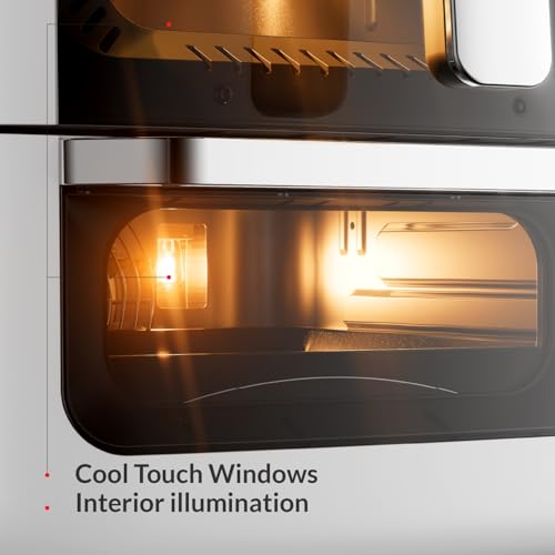 Feller Germany 1850W Air Fryer, 11L XL Capacity, Dual Zone + Sync Finish, 8 Presets, Pizza Stone, 360° Rapid Air Tech, Bake, Reheat, Dehydrate, Non-Stick, Touch Panel, 2Y Guarantee AFR1100 UAE (White)