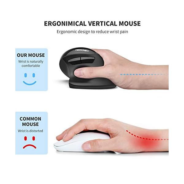 TECKNET-Ergonomic-Rechargeable-Mouse-24G-Wireless-Vertical-Mouse-with-5-Adjustable-DPI-8001200160020002400-for-Computer-Laptop-Black TECKNET Ergonomic Rechargeable Mouse, 2.4G Wireless Vertical Mouse with 5 Adjustable DPI (800/1200/1600/2000/2400) for…