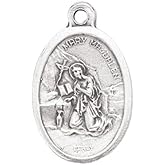 Hirten Small Oval Saint Mary Magdalene - Pray for Us Silver Oxidized Medal Charm, Pack of 5 Medals