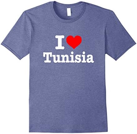 Mens I Love Tunisia T-Shirt - I Heart Tunisia Shirt Large Heather Blue