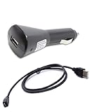 Fosmon Single Port USB 12V Car Charger Adapter & Micro USB Transfer / Charge Cable for the MOTOGO! EX431G (TracFone) - 1 Amp Output (Black)