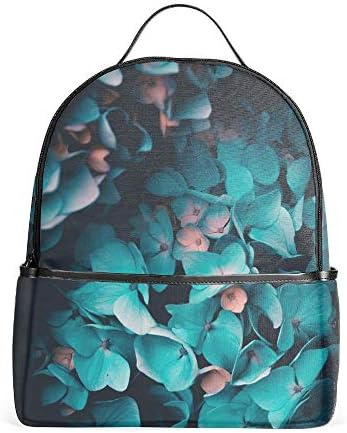 Hydrangea Inflorescence Blue Petals School Backpack for Girl/Boys Lightweight Travel Backpack